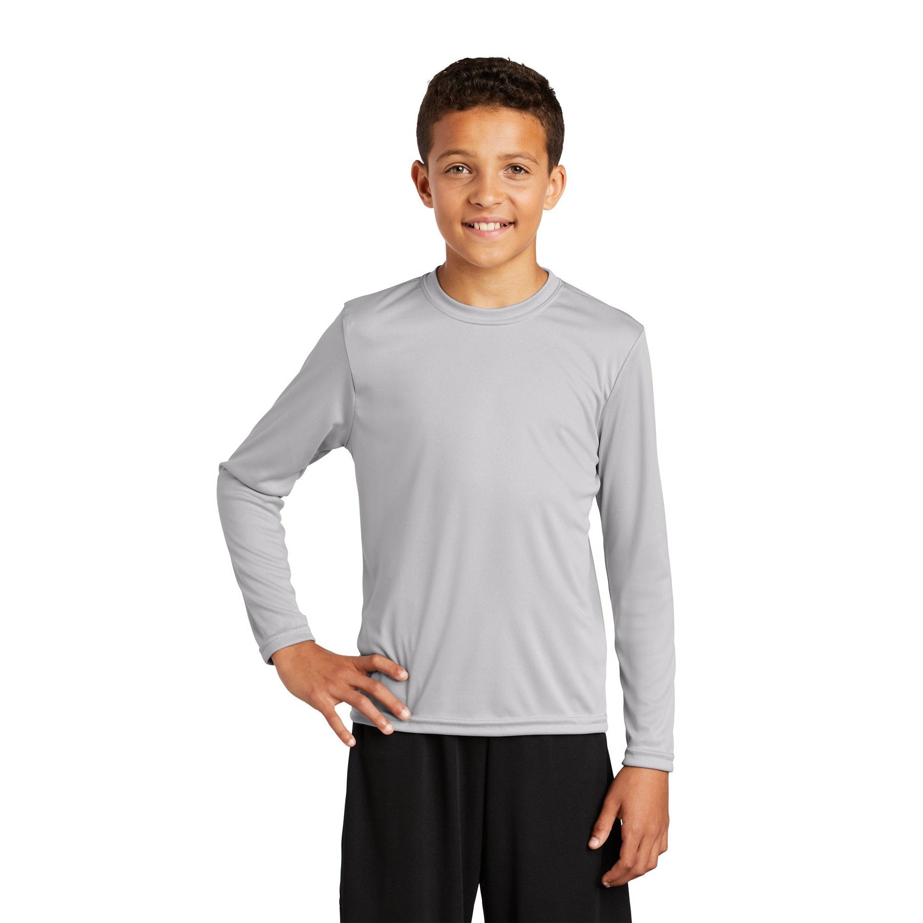 Sport-Tek-Sport-Tek® Youth Long Sleeve PosiCharge® Competitor™ Tee. YST350LS-MedTech-20